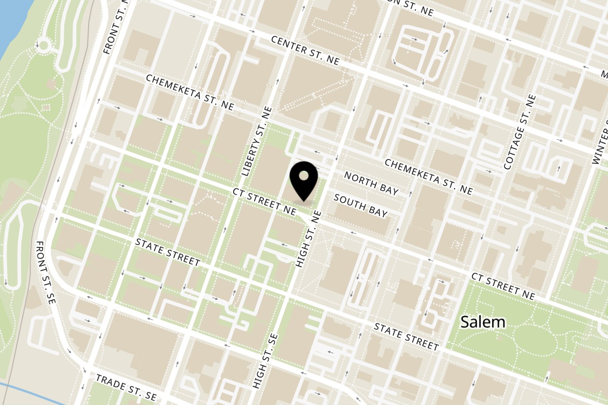 Map showing the location of Mesa - Sabor Latino on 477 Court St NE in Salem
